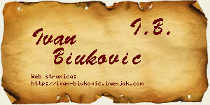 Ivan Biuković vizit kartica
